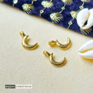 Crescent Moon Brass Charms - Brass, *36 pieces