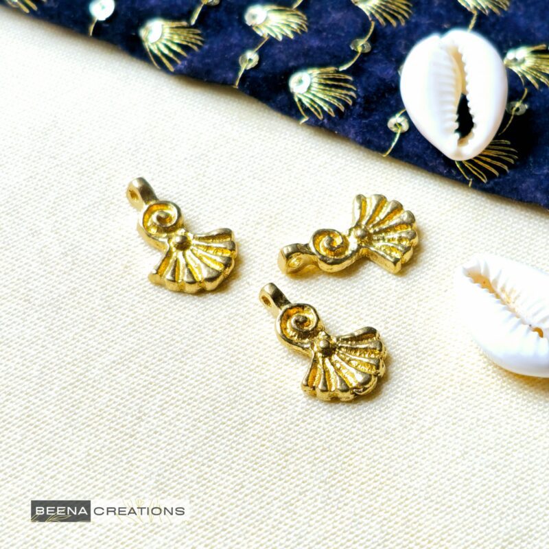 Textured Shell Brass Charms