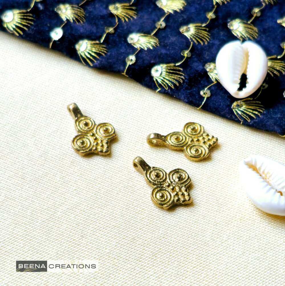 Swirl Dot Brass Charms