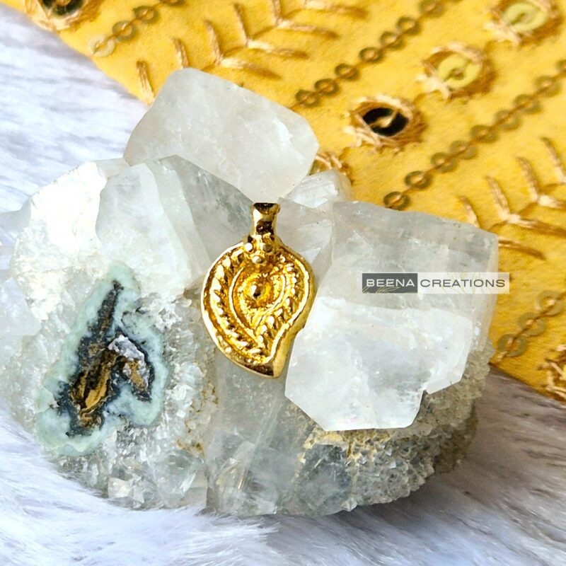 Mandala Leaf Brass Charms