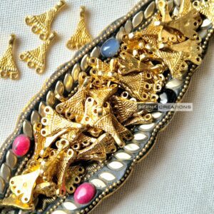 Tribal Triangle Brass Charms - Brass, *18 pieces