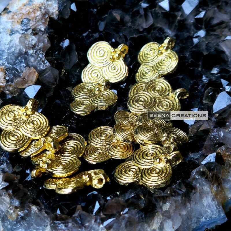 Twin Spiral Brass Charms