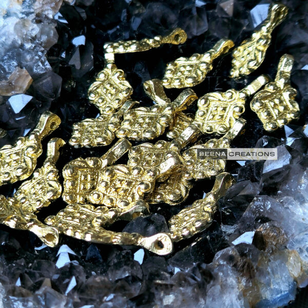 Floral Scroll Brass Charms