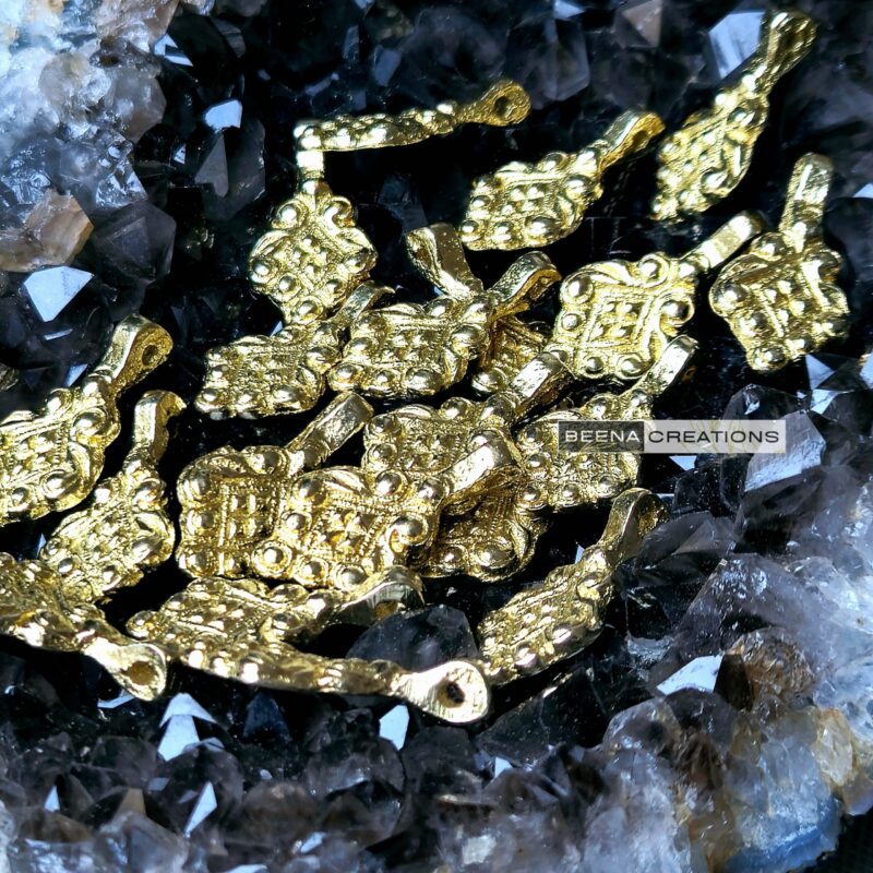 Floral Scroll Brass Charms