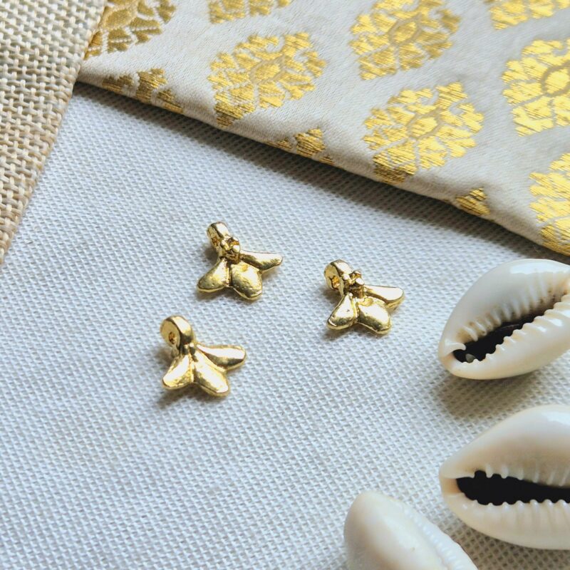 Triple Leaf Brass Charms