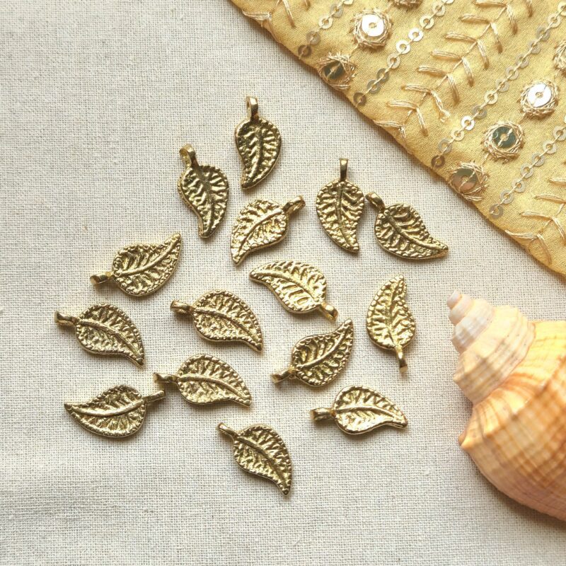 Leaf Vein Brass Charms