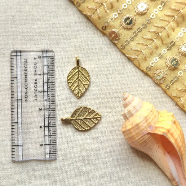 Feather Leaf Brass Charms - Image 2