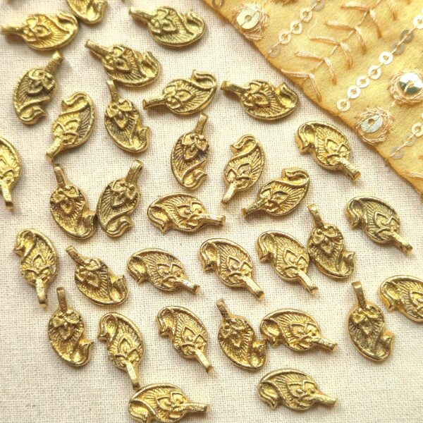 Leaf Filigree Brass Charms