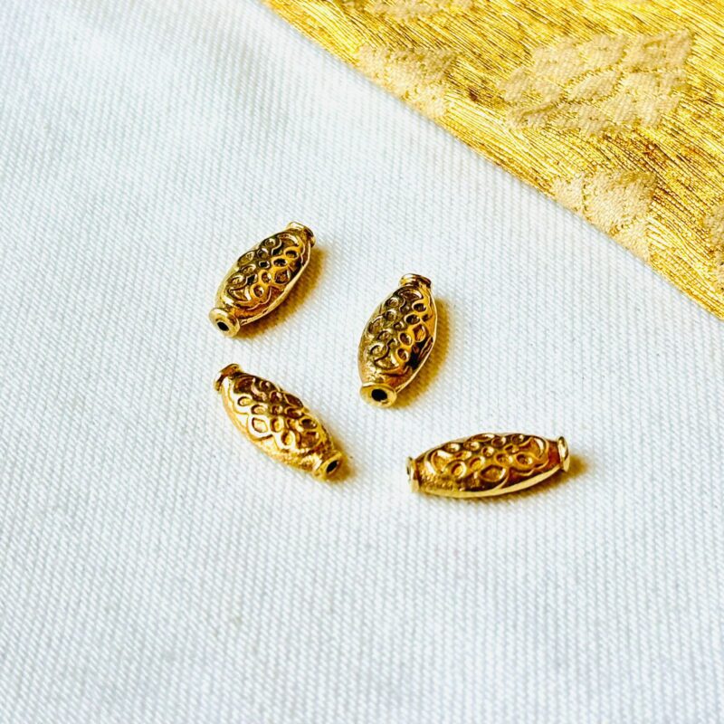 14 MM Tribal Brass Oval Tube Beads