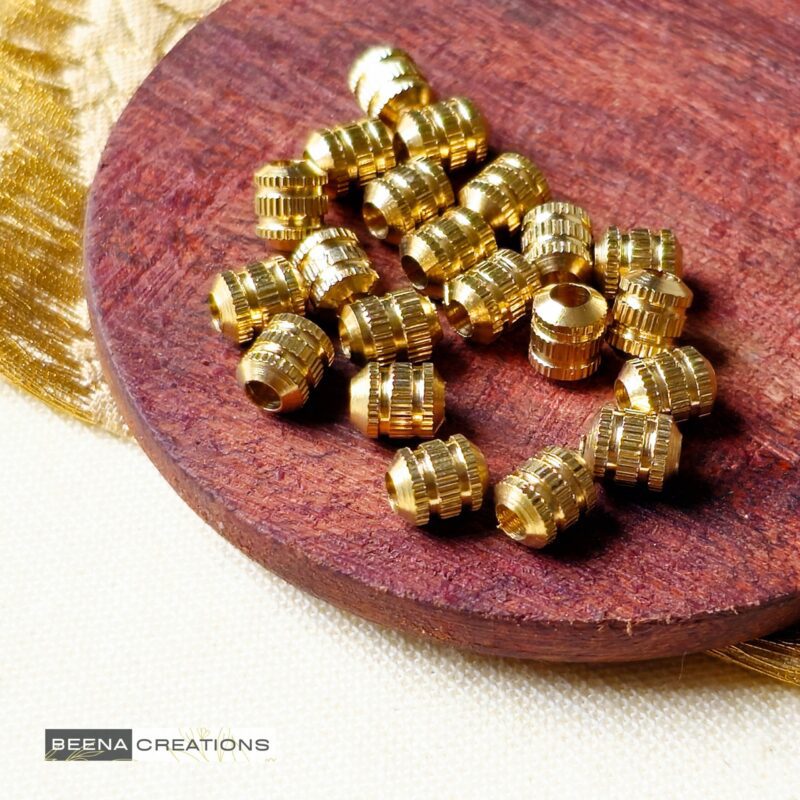 6MM Barrel Cut Brass Beads
