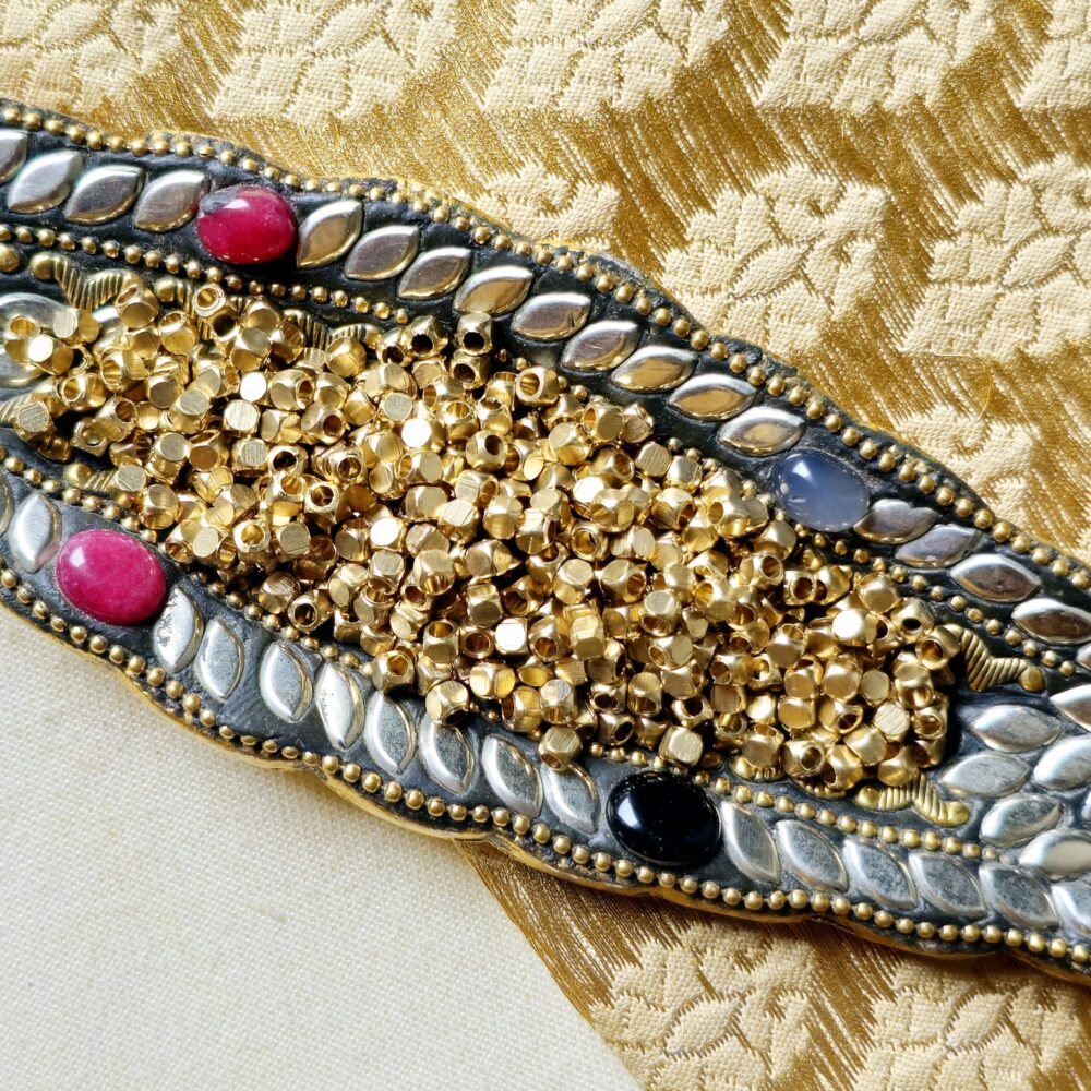 3MM Faceted Brass Cube Beads