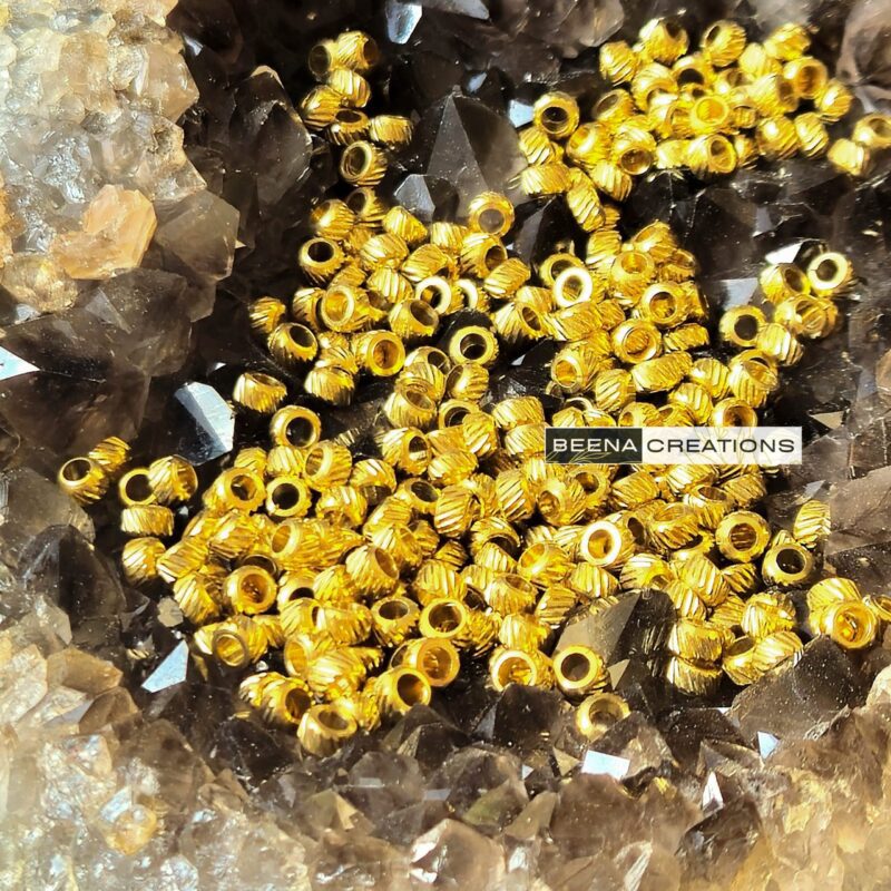 4MM Textured Brass Spacer Beads