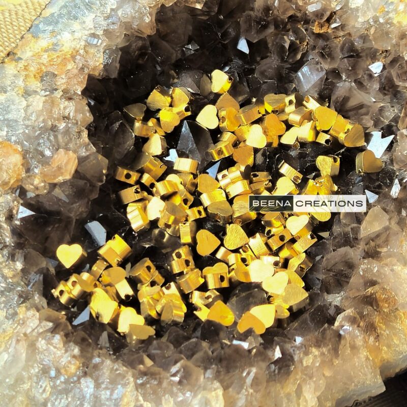 5.5 MM Brass Heart Beads