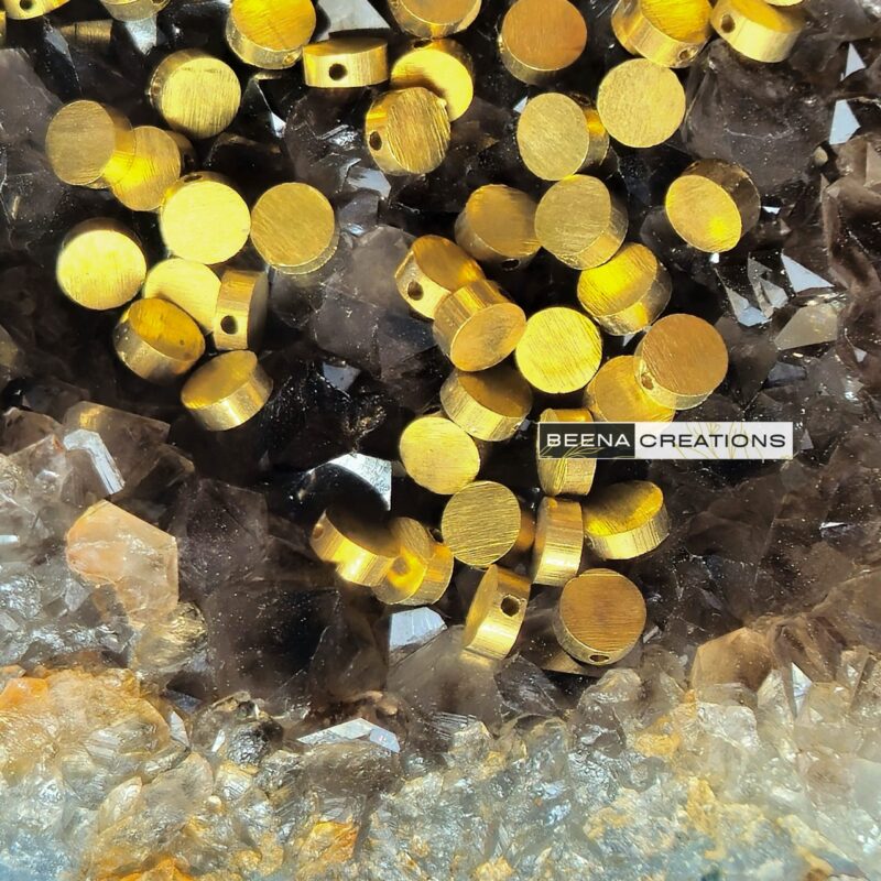 6.5 MM Flat Brass Disc Beads