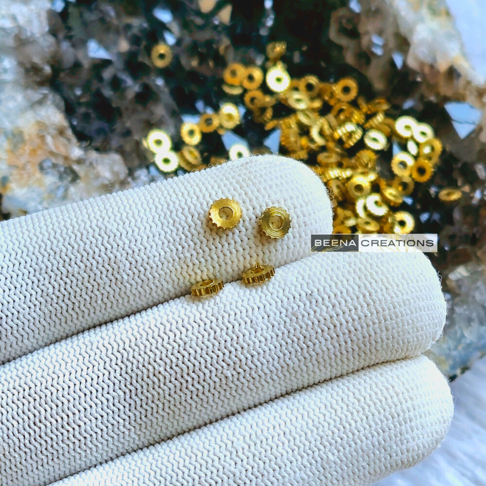 5 MM Gear-Edge Brass Spacer Beads