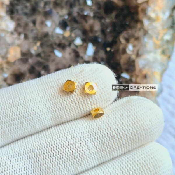 4 MM Square Brass Beads