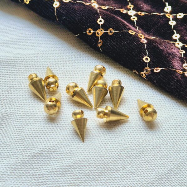 12 MM Cone Spike Brass Beads