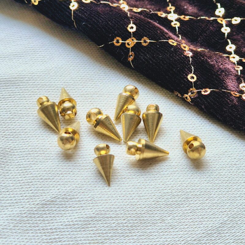 12 MM Cone Spike Brass Beads