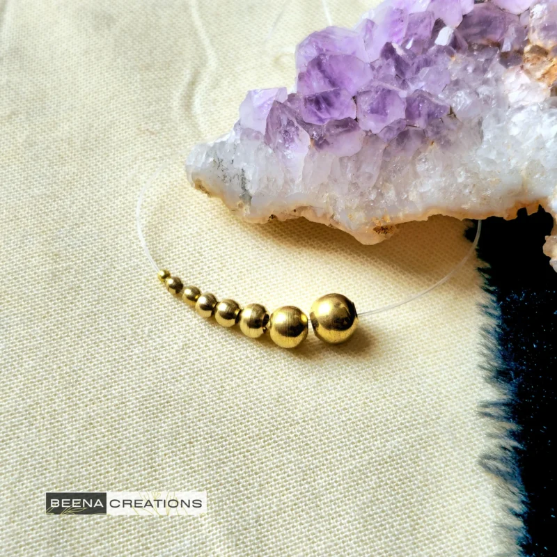 440 Round Brass Beads pack, 8 sizes beads, mix sizes metal ball beads