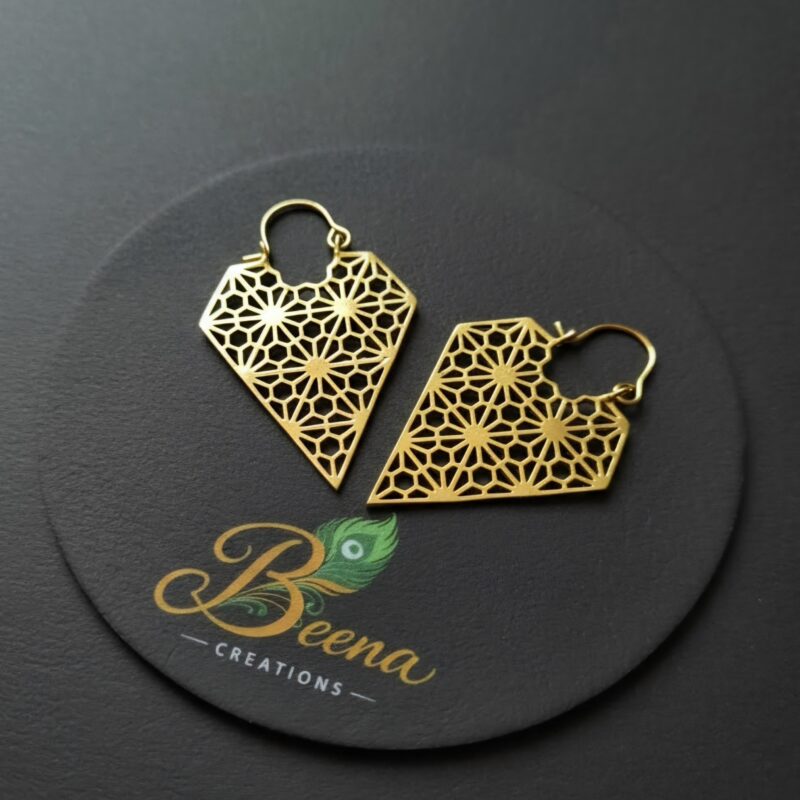 Geometric Sacred Pattern Brass Earrings