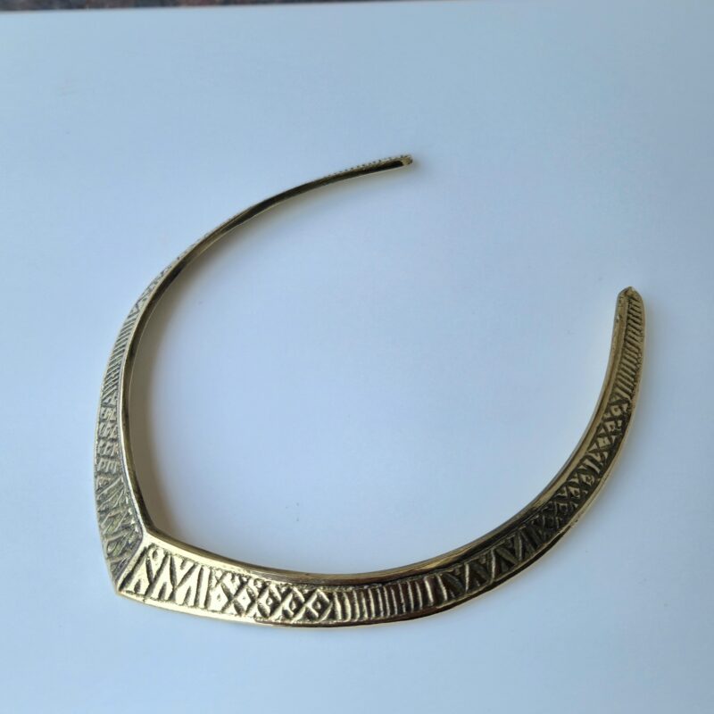 Engraved Brass Choker Necklace