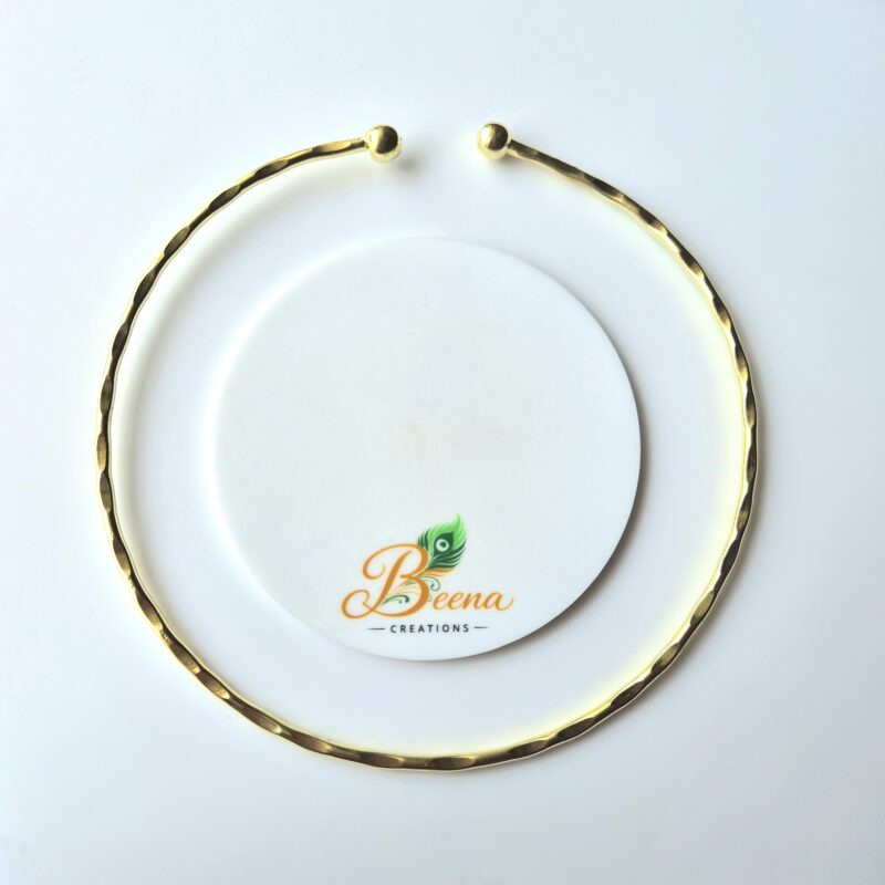 Minimalist Hammered Brass Choker Necklace
