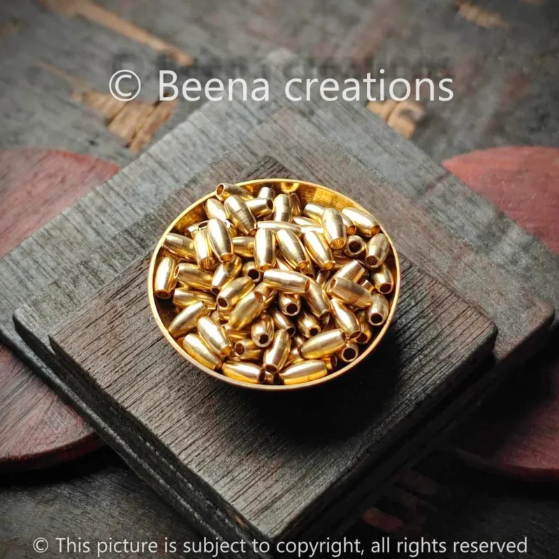 Handmade Raw Brass Pipe Beads 6.5mm